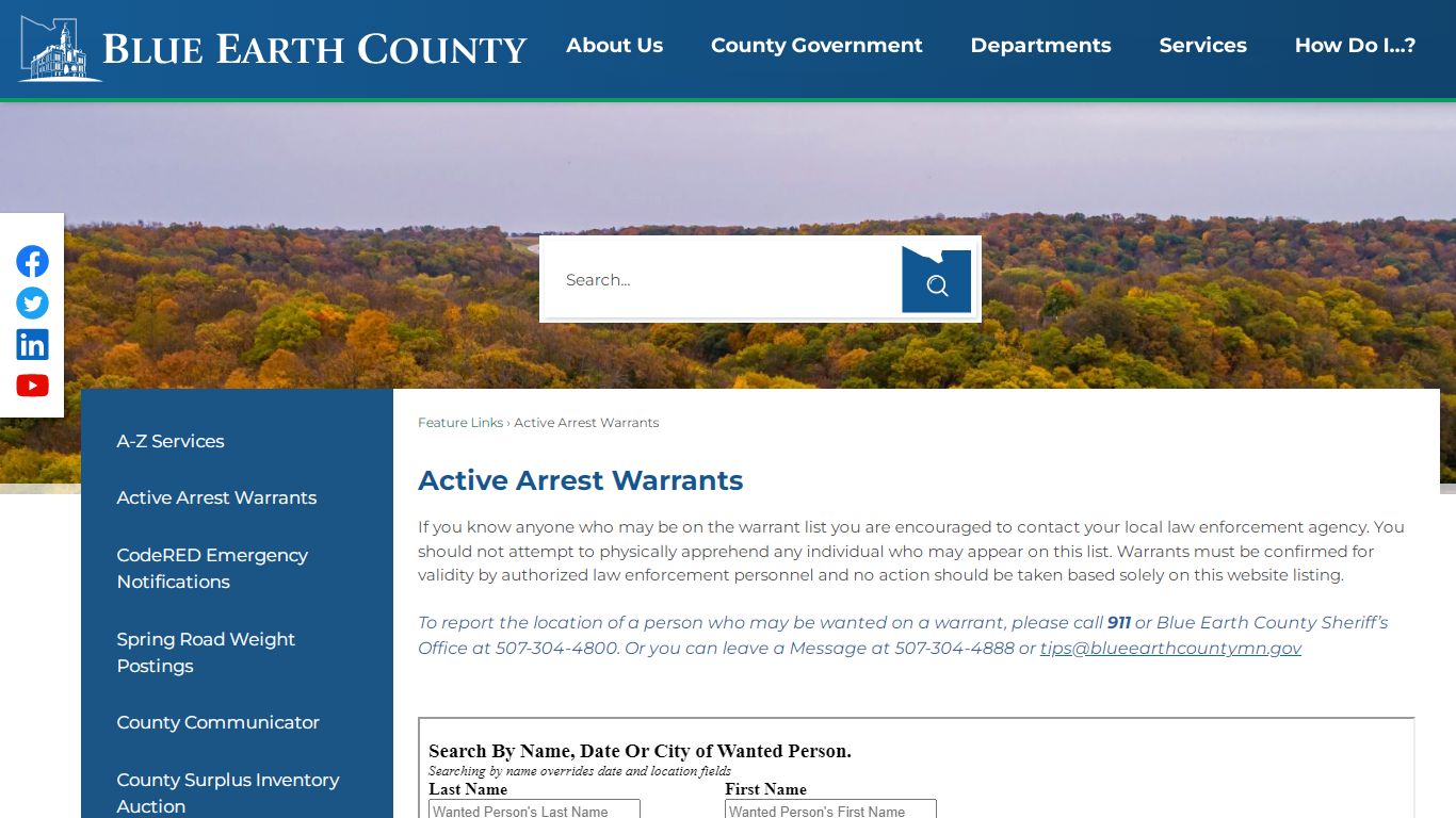 Active Arrest Warrants | Blue Earth County, MN - Official ...